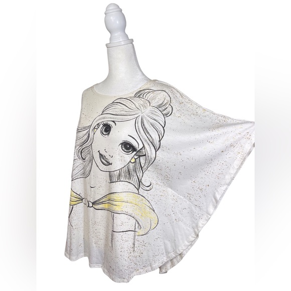 Disney Parks Princess Beauty and the beast Belle t-shirt caped sleeves size M - Picture 3 of 9